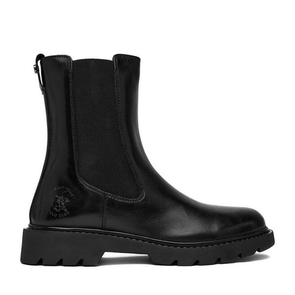 Sztyblety Beverly Hills Polo Club. Czarne botki damskie Beverly Hills Polo Club, bez obcasa, na płaskiej podeszwie, bez zapięcia. Za 429.99 zł.