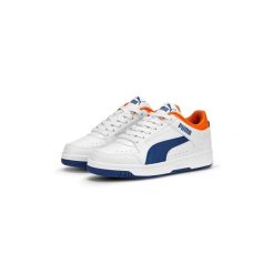 Buty na co dzień młodzieżowe PUMA REBOUND JOY LOW JR eko skóra. Biała obuwie sportowe damskie Puma, bez wzorów, z materiału, trekkingowe. Za 324.00 zł.