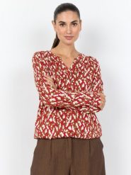 Soyaconcept® koszulka z długim rękawem - SC-Felicity Kobiety Bawełna czerwony|brązowy|biały, S. Białe t-shirty damskie s, bez wzorów, z bawełny, bez kołnierzyka. Za 119.95 zł.