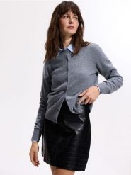 Skórzana spódnica mini - czarny. Czarne spódnice damskie Reserved, l, bez wzorów, ze skóry, mini, trapezowe. Za 459.99 zł.