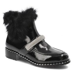 Czarne Botki S.Barski Eleganckie Obuwie Damskie Z Futerkiem. Czarne kozaki damskie S.BARSKI, z materiału, bez obcasa. Za 249.00 zł.