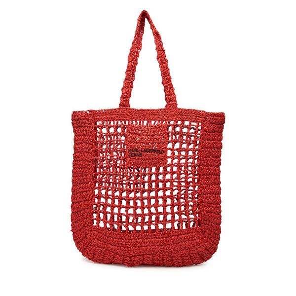 Torebka Karl Lagerfeld Jeans. Brązowe torebki do ręki damskie Karl Lagerfeld Jeans, bez wzorów, z jeansu, bez dodatków. Za 219.99 zł.