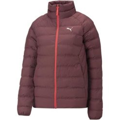 Zimowa Kurtka Damska Puma Bakłażan - Elegancka i Ciepła. Fioletowe obuwie sportowe damskie Puma, bez wzorów, z poliesteru, rowerowe. Za 378.99 zł.