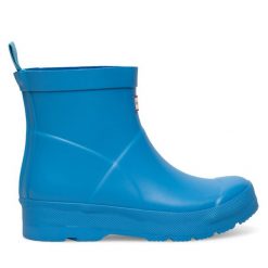 Kalosze Hunter. Niebieskie buty zimowe chłopięce Hunter, bez wzorów. Za 169.99 zł.