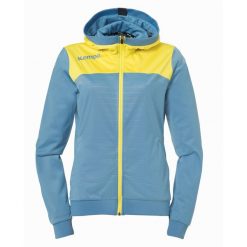 Kurtka z kapturem Kempa Femme Emotion 2.0. Niebieskie bluzy sportowe damskie Kempa, s, bez wzorów, z kapturem, do piłki ręcznej. W wyprzedaży za 230.50 zł.