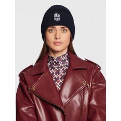Czapka Tommy Hilfiger. Niebieskie czapki i kapelusze damskie Tommy Hilfiger, na zimę, bez wzorów. Za 249.99 zł.