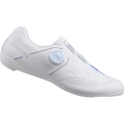 Buty rowerowe RC503W, białe. Białe obuwie sportowe damskie Shimano, bez wzorów, ze skóry, rowerowe. Za 779.50 zł.