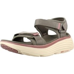 Sandały SKECHERS 141755S Zielony. Zielone sandały damskie Skechers, bez wzorów, z materiału, bez obcasa, bez zapięcia. Za 248.99 zł.