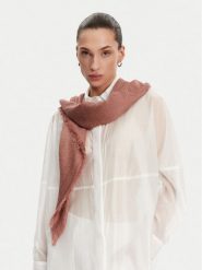 Calvin Klein Chusta K60K608779 Różowy. Czerwone czapki i kapelusze damskie Calvin Klein, bez wzorów, z materiału. Za 239.99 zł.