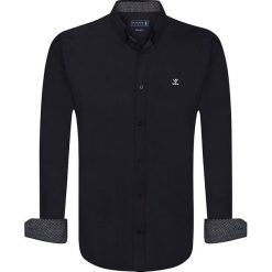 Koszula "Lofted" w kolorze czarnym. Czarne koszule męskie marki Sir Raymond Taylor, z haftami, z bawełny, button down. W wyprzedaży za 131.95 zł.