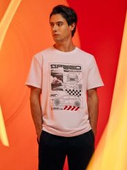 4F T-shirt regular z nadrukiem męski - biały L. Białe t-shirty męskie 4f, l, bez wzorów, z bawełny, klasyczne, bez kołnierzyka. Za 79.99 zł.