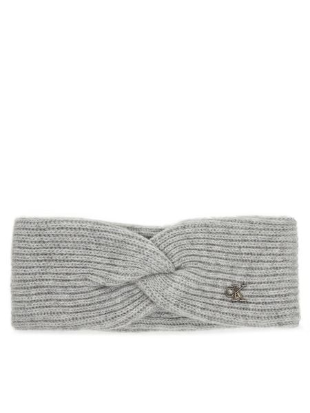 Calvin Klein Opaska materiałowa LV04F8039G Szary. Szare czapki i kapelusze damskie Calvin Klein, bez wzorów, z materiału. Za 129.99 zł.