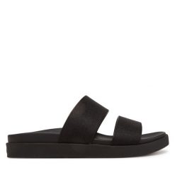 Klapki Calvin Klein. Czarne klapki damskie Calvin Klein, bez wzorów, bez obcasa. Za 219.99 zł.