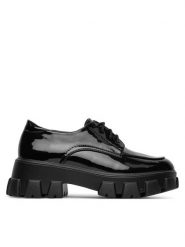 DeeZee Oxfordy KYM-JK-91 Czarny. Czarne półbuty damskie DeeZee, bez wzorów, z materiału, bez obcasa, bez zapięcia. Za 139.99 zł.