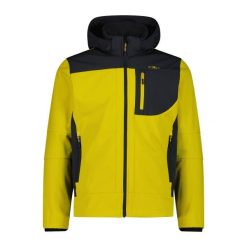 Kurtka softshell męska CMP Vivo Jacket Zip Hood. Żółte kurtki sportowe męskie CMP, m, bez wzorów, z softshellu, trekkingowe. Za 288.69 zł.