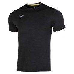 Męska Koszulka Z Krótkim Rękawem Running Night. Czarne koszulki sportowe męskie Joma, m, bez wzorów, bez kołnierzyka, bez ramiączek, trekkingowe. Za 151.99 zł.