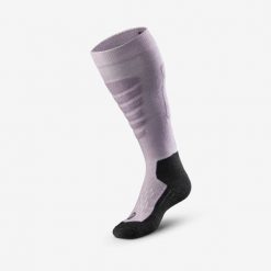 Skarpety narciarskie i snowboardowe dla dorosłych Quechua 500. Czarne skarpety damskie WED'ZE, bez wzorów, z elastanu. Za 39.99 zł.