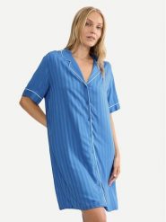 Triumph Koszula nocna Amourette Jacquard 10227274 Niebieski Relaxed Fit. Niebieskie koszule nocne damskie Triumph, bez wzorów, z wiskozy. Za 179.99 zł.