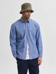 Selected Homme Koszula 16078867 Niebieski Slim Fit. Niebieskie koszule męskie Selected Homme, m, bez wzorów, z bawełny, bez kołnierzyka, bez ramiączek. Za 159.99 zł.