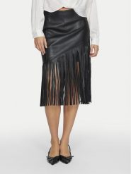 Vila Spódnica z imitacji skóry Pen 14100271 Czarny Regular Fit. Czarne spódnice damskie Vila, bez wzorów, ze skóry. Za 149.99 zł.