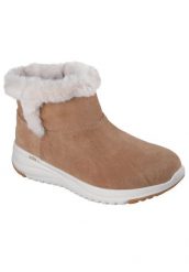 Buty zimowe damskie, On-The-Go Stellar - Cozy Step. Brązowe obuwie sportowe damskie Skechers, bez wzorów, z materiału. Za 379.99 zł.