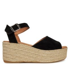 Espadryle Barbour. Czarne sandały damskie Barbour, bez wzorów, bez obcasa, bez zapięcia. Za 489.99 zł.