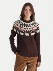 Hunter Sweter Ashie HARW0074251 Brązowy Regular Fit. Brązowe swetry damskie Hunter, s, bez wzorów, z wełny, bez kołnierzyka, bez ramiączek, bez kaptura. Za 529.99 zł.