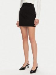Balmain Spódnica mini DF1LA465VB00 Czarny Slim Fit. Czarne spódnice damskie Balmain, bez wzorów, z syntetyku, mini. Za 3,849.00 zł.
