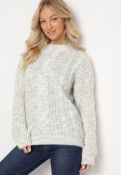 Jasnobeżowy Sweter z Wełną z Ozdobnym Splotem Abrenevia. Brązowe swetry damskie Born2be, na zimę, bez wzorów, z wełny, bez kołnierzyka, bez ramiączek, bez kaptura. Za 74.99 zł.