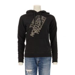 Damska czarna bluza z kapturem TNF. Czarne bluzy sportowe damskie The North Face, l, bez wzorów, z materiału, z kapturem, na fitness i siłownię. Za 114.98 zł.