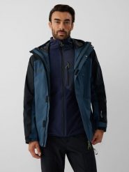 4F Kurtka trekkingowa 3w1 membrana 10000 męska - denim XXL. Niebieskie kurtki męskie 4f, l, bez wzorów, z denimu, bez kaptura. Za 599.99 zł.