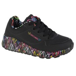 Buty SKECHERS UNO LITE Czarny. Czarne obuwie sportowe damskie Skechers, bez wzorów, z gumy, trekkingowe, Skechers Sport. Za 249.99 zł.