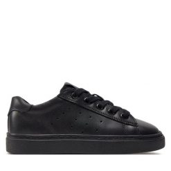 Sneakersy Geox. Czarne trampki i tenisówki chłopięce Geox, bez wzorów, bez zapięcia. Za 179.99 zł.
