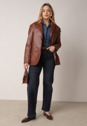 Niebieskie Jeansy z Bawełną z Wysokim Stanem i Szerokimi Nogawkami Nixeasi. Niebieskie jeansy damskie Born2be, z podwyższonym stanem. Za 139.99 zł.