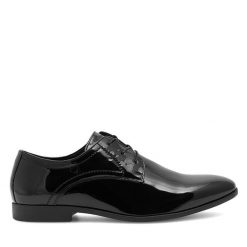 Półbuty Lanetti. Czarne eleganckie półbuty Lanetti, wizytowe, bez zapięcia. Za 129.99 zł.