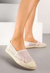 Beżowe Espadryle z Siateczkową Cholewką i Plecionką Lillevi. Brązowe espadryle damskie Renee, bez wzorów, z jeansu, eleganckie, bez obcasa, bez zapięcia. Za 59.99 zł.