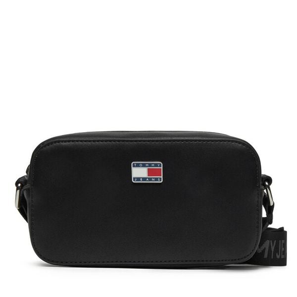 Torebka Tommy Jeans. Czarne listonoszki damskie Tommy Jeans, bez wzorów, z jeansu, bez dodatków. Za 239.99 zł.