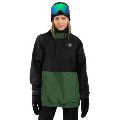 Kurtka snowboardowa damska W1-W Evergreen. Czarne kurtki damskie SIROKO, m, bez wzorów, z softshellu, bez kaptura, narciarskie. W wyprzedaży za 294.95 zł.