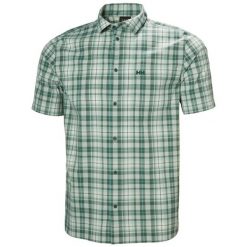 Koszula Helly Hansen Fjord Qd Ss 2.0. Zielone koszule męskie Helly Hansen, na lato, l, bez wzorów, z materiału, klasyczne, bez kołnierzyka, bez ramiączek. Za 330.80 zł.