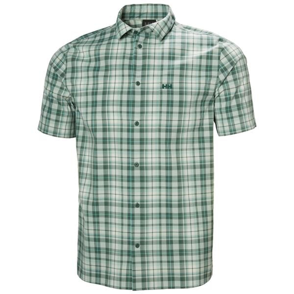 Koszula Helly Hansen Fjord Qd Ss 2.0. Zielone koszule męskie Helly Hansen, na lato, m, bez wzorów, z materiału, klasyczne, bez kołnierzyka, bez ramiączek. Za 274.00 zł.
