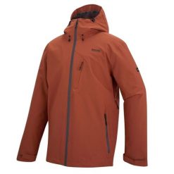 Męska wodoodporna kurtka z kapturem Oklarna. Brązowe kurtki męskie Regatta, m, bez wzorów, z poliesteru, trekkingowe. Za 429.99 zł.