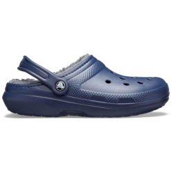 Klapki Crocs Classic Lined Clog. Niebieskie klapki damskie Crocs, bez wzorów, bez obcasa. Za 229.99 zł.