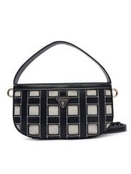 Guess Torebka Frankie Mini HWWG97 36770 Czarny. Czarne torebki do ręki damskie Guess, z aplikacjami, ze skóry, bez dodatków. Za 544.99 zł.