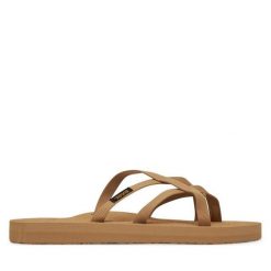 Japonki Teva. Brązowe klapki damskie Teva, bez wzorów, bez obcasa. Za 109.99 zł.
