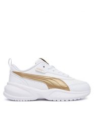 Puma Baleriny Cilia 2 Mode Metallic Glam 408272 01 Biały. Białe baleriny damskie Puma, bez wzorów, ze skóry, bez obcasa. Za 299.99 zł.