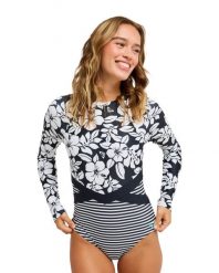 Długi rękaw Jednoczęściowy kostium kąpielowy dla Kobiety SUMMER SURF Multicolore. Białe kostiumy jednoczęściowe damskie Roxy, l, bez wzorów, z elastanu, do pływania. Za 389.99 zł.