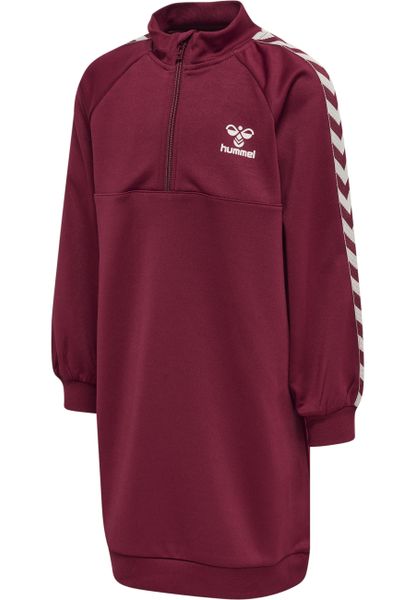 Sukienka dla dziewczynki Hummel Olivia. Czerwone sukienki dla dziewczynek Hummel, bez wzorów, z materiału, klasyczne, bez ramiączek, długie. Za 196.50 zł.