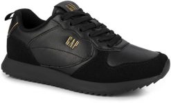 Damskie buty sneakersy sportowe ekoskóra czarne GAP NASHVILLE BASIC. Czarne obuwie sportowe damskie GAP, bez wzorów, z gumy, trekkingowe. Za 179.00 zł.