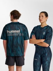 Koszulka Hummel Hiit AOP Loose. Niebieskie koszulki sportowe męskie Hummel, xl, bez wzorów, z bawełny, bez kołnierzyka, bez ramiączek, do piłki ręcznej. Za 198.15 zł.