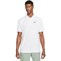 Koszulka sportowa męska Nike DH0857100. Białe koszulki polo męskie Nike, m, bez wzorów, z materiału, klasyczne, bez ramiączek. Za 332.00 zł.